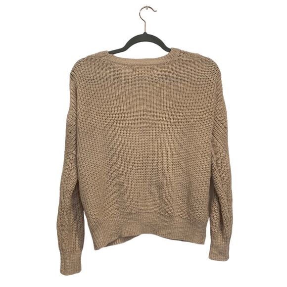 Pink Rose - Light Weight Knit Sweater - Tan - Size Medium Top - Picture 2 of 6